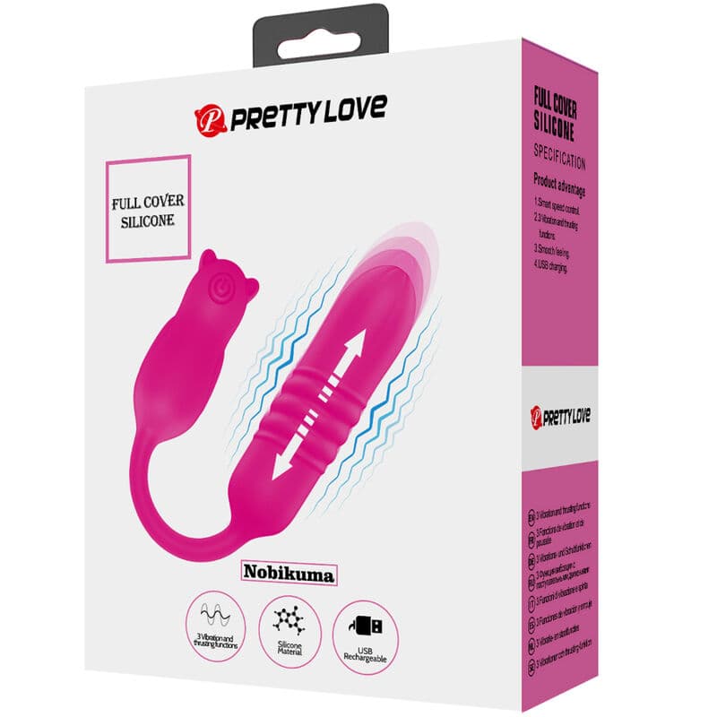 PRETTY LOVE - NOBIKUMA PINK SILICONE VIBRATING BULLET thumb 8