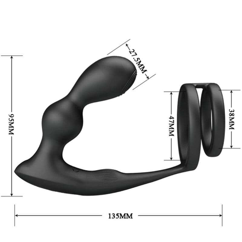 PRETTY LOVE - MARSHALL PENIS RING WITH VIBRATORY ANAL PLUG WITH REMOTE CONTROL thumb 7