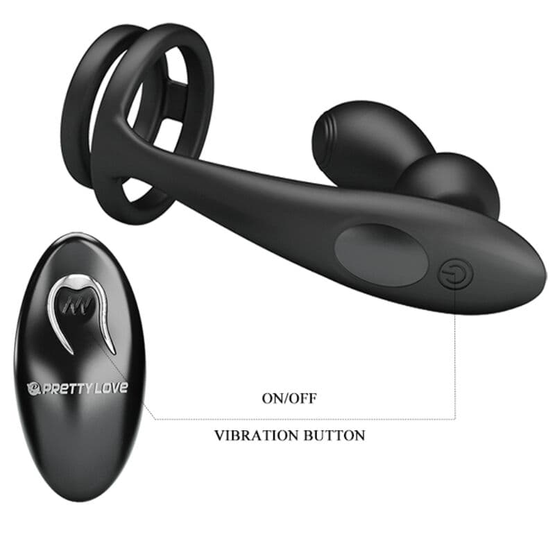 PRETTY LOVE - MARSHALL PENIS RING WITH VIBRATORY ANAL PLUG WITH REMOTE CONTROL thumb 5