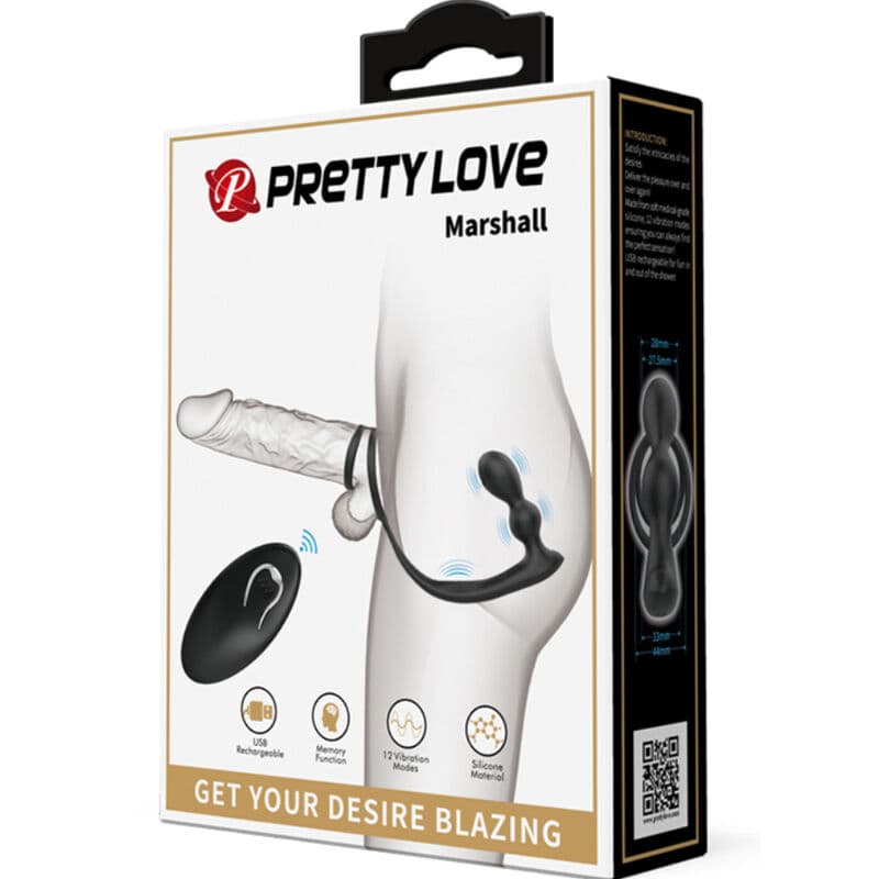 PRETTY LOVE - MARSHALL PENIS RING WITH VIBRATORY ANAL PLUG WITH REMOTE CONTROL thumb 9