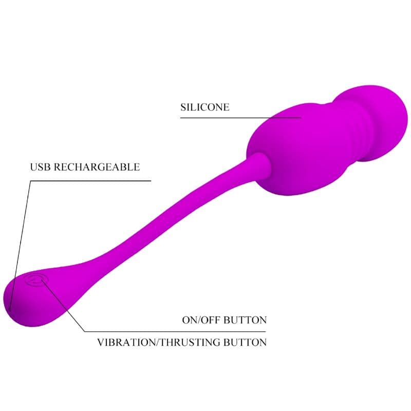 PRETTY LOVE - CALLIE PURPLE RECHARGEABLE VIBRATING EGG thumb 6