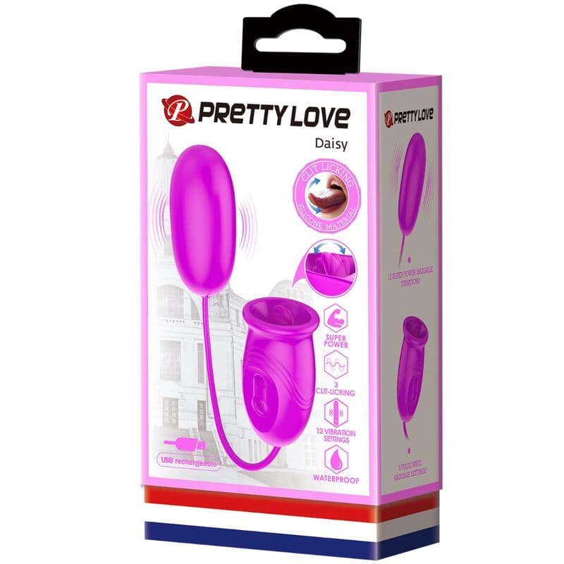 PRETTY LOVE - DAISY DUAL EGG RECHARGEABLE VIBRATOR PURPLE thumb 9
