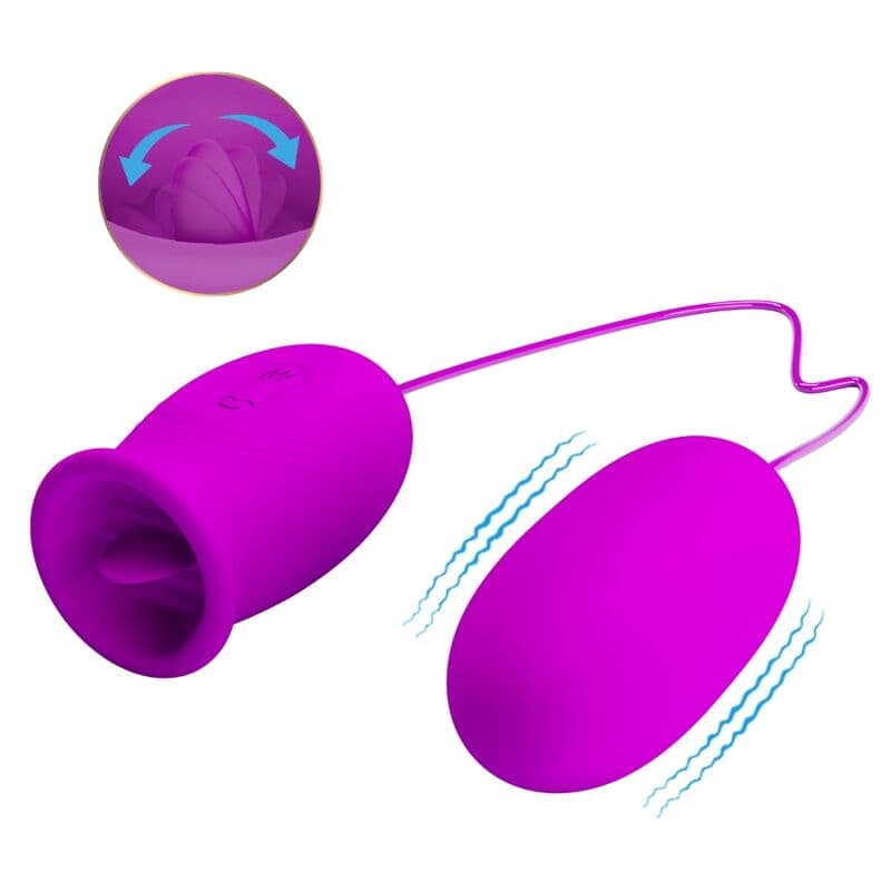 PRETTY LOVE - DAISY DUAL EGG RECHARGEABLE VIBRATOR PURPLE thumb 3