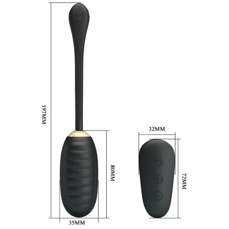 PRETTY LOVE - DOREEN LUXURY RECHARGEABLE VIBRATING EGG BLACK REMOTE CONTROL thumb 8