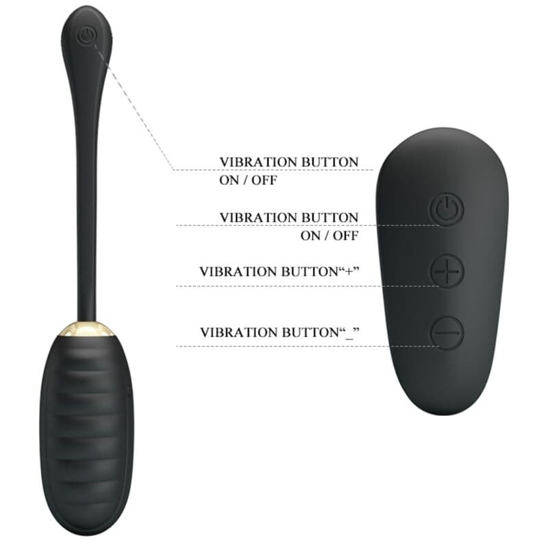 PRETTY LOVE - DOREEN LUXURY RECHARGEABLE VIBRATING EGG BLACK REMOTE CONTROL thumb 10