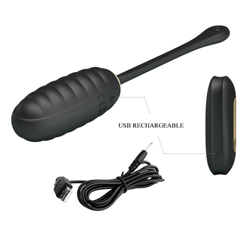 PRETTY LOVE - DOREEN LUXURY RECHARGEABLE VIBRATING EGG BLACK REMOTE CONTROL thumb 9