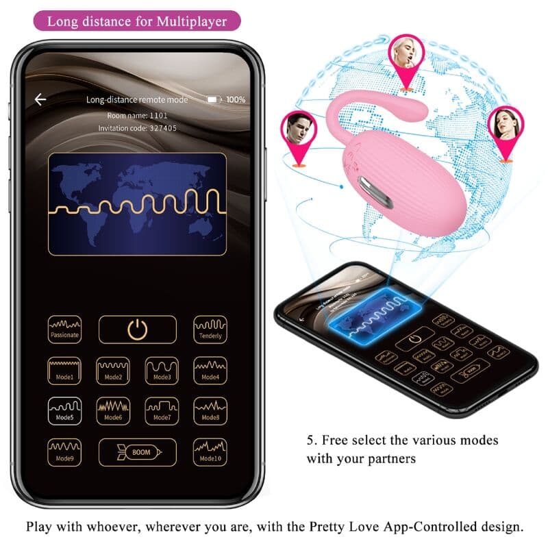 PRETTY LOVE - DOREEN PINK RECHARGEABLE VIBRATING EGG thumb 11