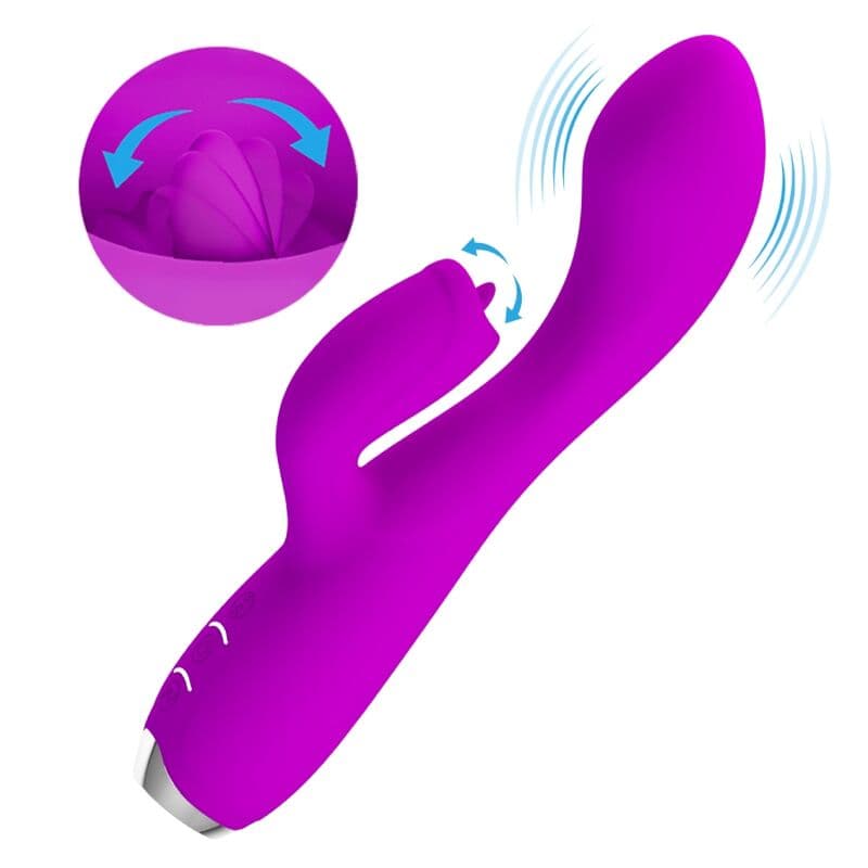 PRETTY LOVE - GLORIA RECHARGEABLE RABBIT VIBRATOR-WATERPROOF PURPLE thumb 6