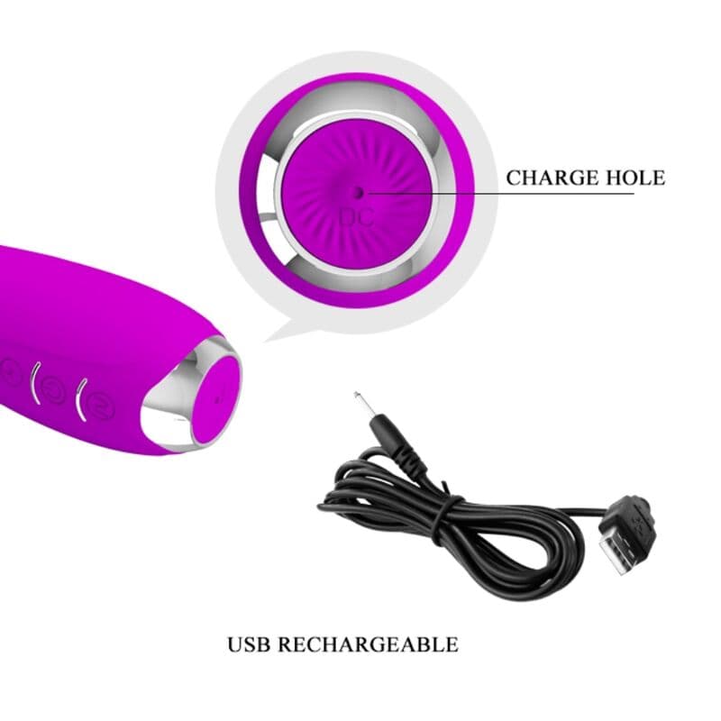 PRETTY LOVE - HECTOR RECHARGEABLE ELECTROSHOCK VIBRATOR WATERPROOF PURPLE thumb 7