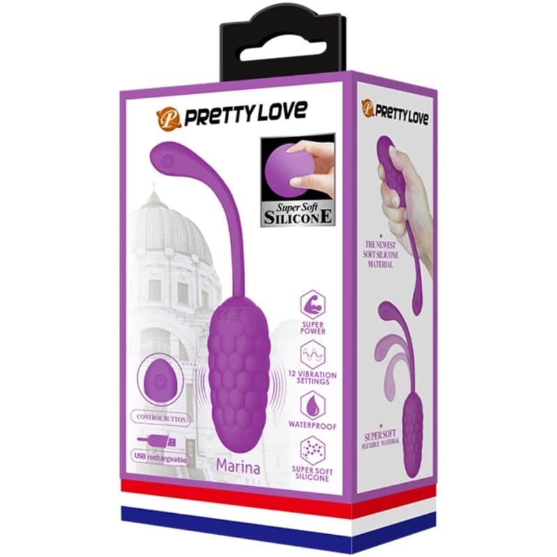 PRETTY LOVE - VIBRATING EGG WITH PURPLE RECHARGEABLE MARINE TEXTURE thumb 9