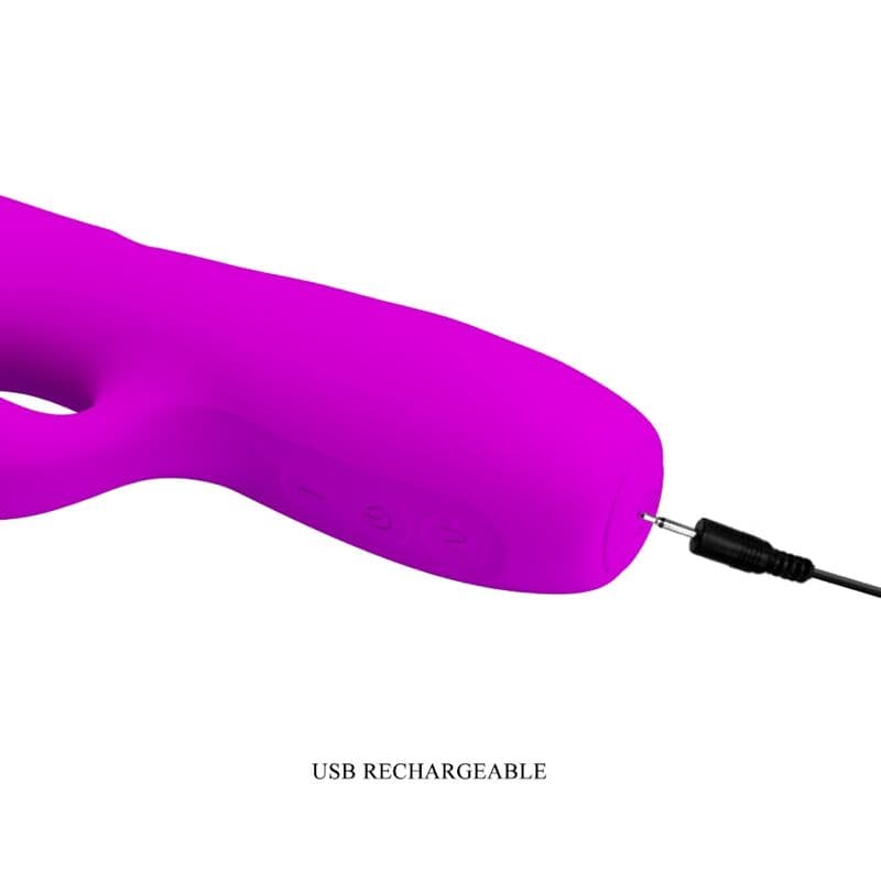 PRETTY LOVE - MELANIE PURPLE RECHARGEABLE RABBIT VIBRATOR thumb 7