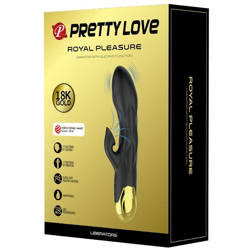 PRETTY LOVE - BLACK RECHARGEABLE GOLD PLATED LUXURY VIBRATOR thumb 7