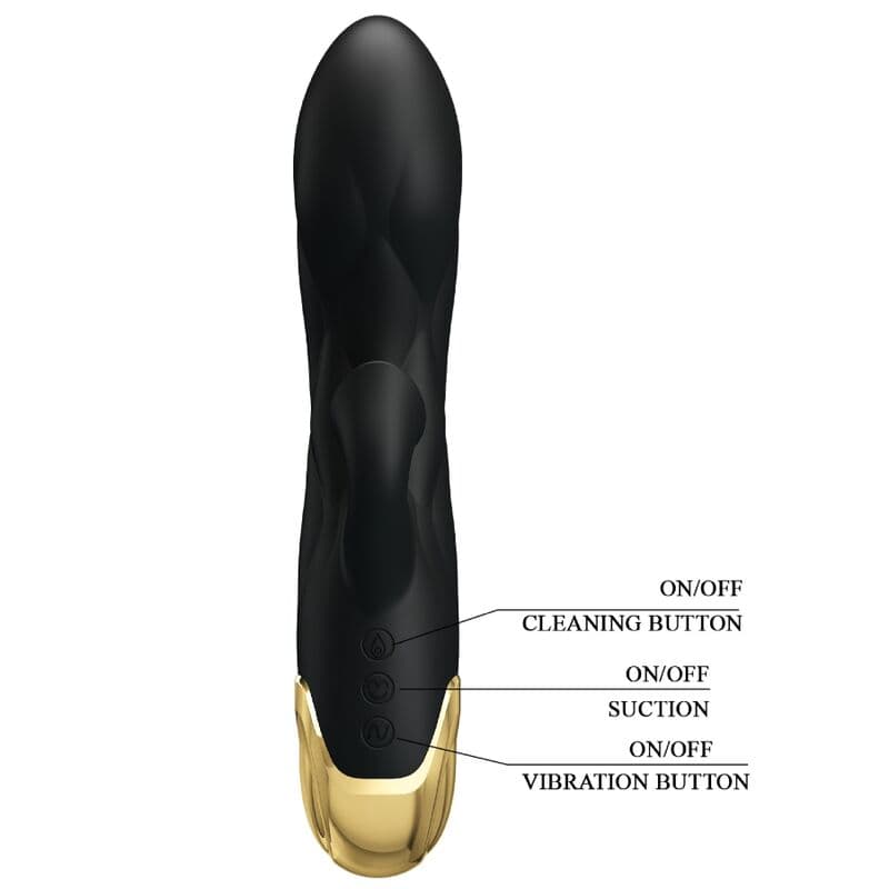PRETTY LOVE - BLACK RECHARGEABLE GOLD PLATED LUXURY VIBRATOR thumb 3