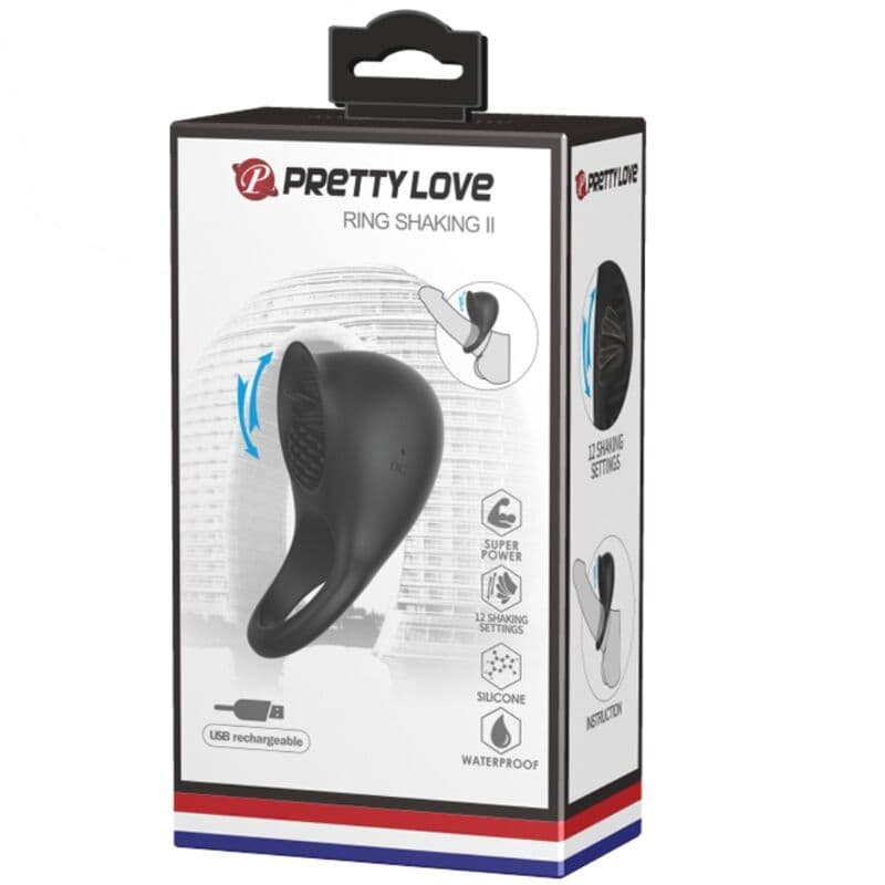 PRETTY LOVE - VIBRATING PENIS RING WITH BLACK TONGUE thumb 9