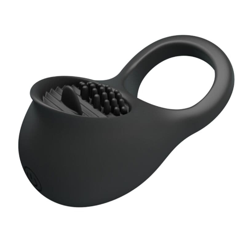 PRETTY LOVE - VIBRATING PENIS RING WITH BLACK TONGUE thumb 4