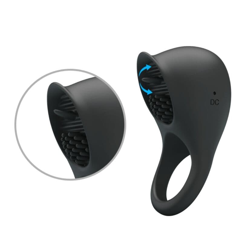 PRETTY LOVE - VIBRATING PENIS RING WITH BLACK TONGUE thumb 5