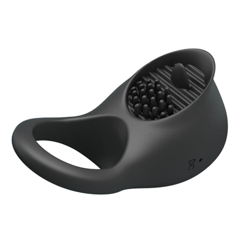 PRETTY LOVE - VIBRATING PENIS RING WITH BLACK TONGUE thumb 3