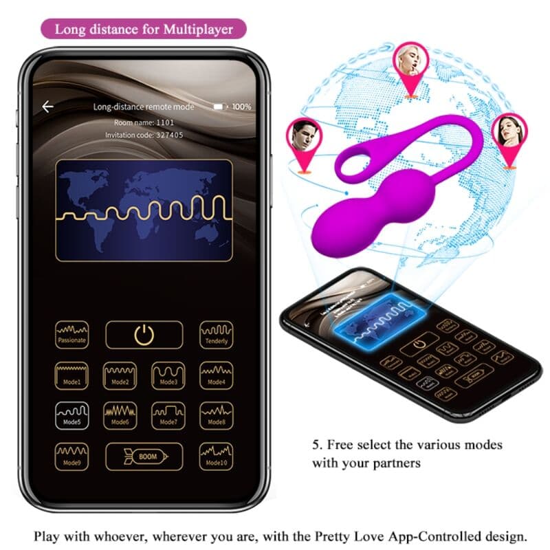 PRETTY LOVE - ELVIRA RECHARGEABLE VIBRATING BALLS PURPLE thumb 13