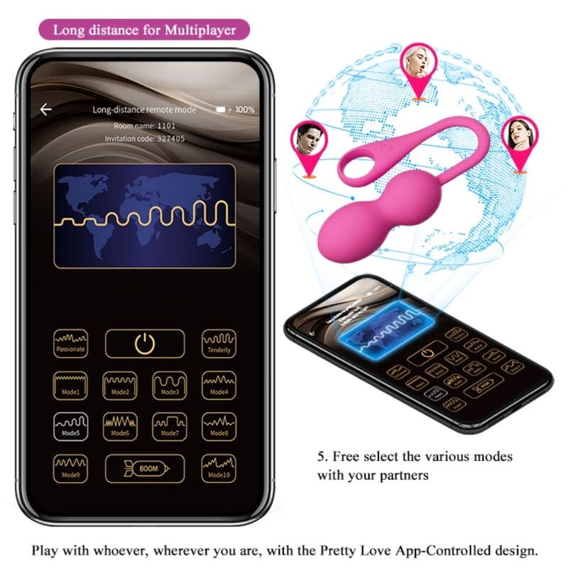 PRETTY LOVE - ELVIRA PINK RECHARGEABLE VIBRATING BALLS thumb 13