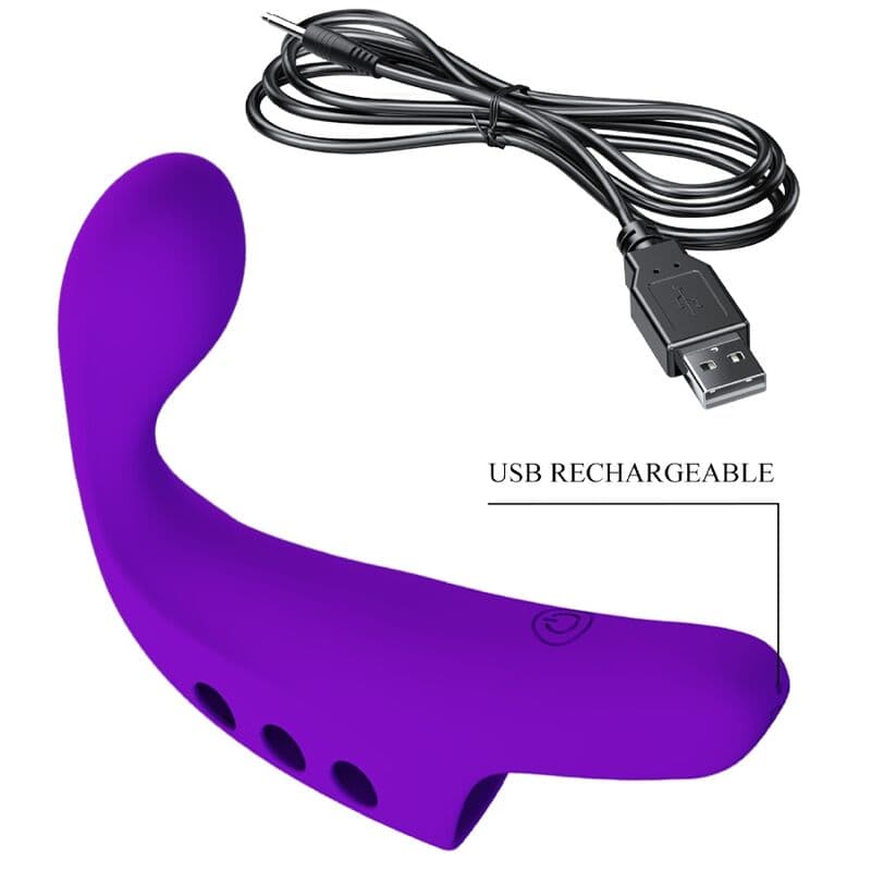 PRETTY LOVE - GORGON PURPLE RECHARGEABLE FINGER VIBRATOR thumb 9