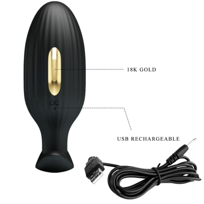 PRETTY LOVE - JEFFERSON APP CONTROLLED ANAL PLUG BLACK thumb 6