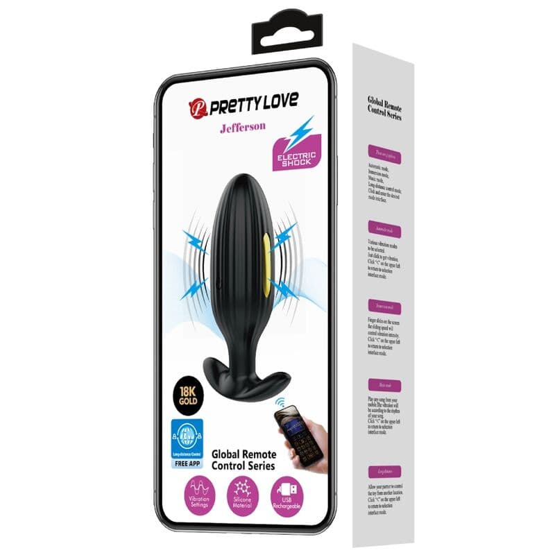 PRETTY LOVE - JEFFERSON APP CONTROLLED ANAL PLUG BLACK thumb 15