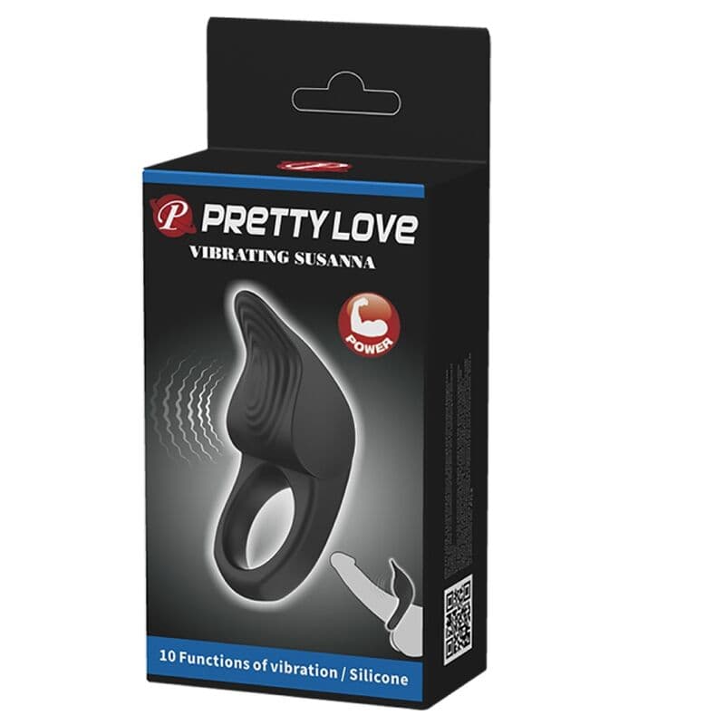 PRETTY LOVE - SUSANNA VIBRATING PENIS RING BLACK thumb 9