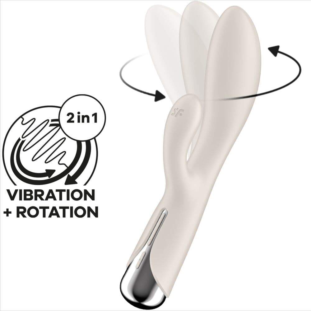 SATISFYER - SPINNING RABBIT 1 CLITORIS AND G-SPOT STIMULATION BEIGE thumb 6