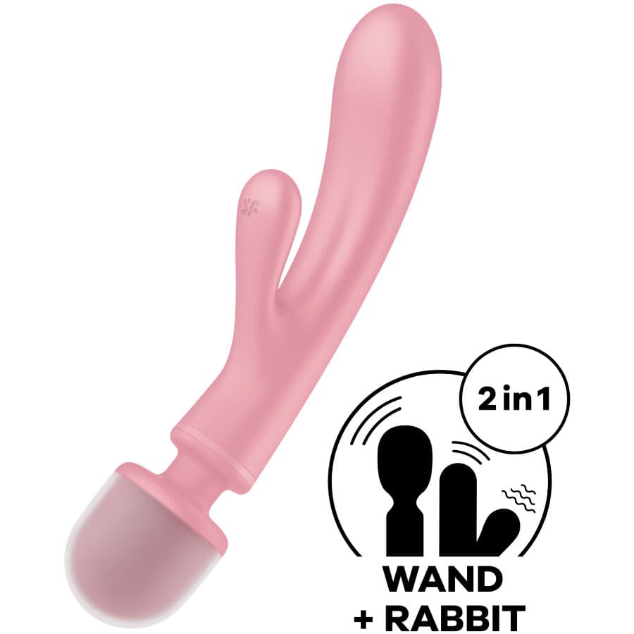 SATISFYER - TRIPLE LOVER RABBIT VIBRATOR MASSAGER PINK thumb 6