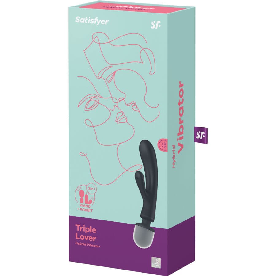 SATISFYER - TRIPLE LOVER RABBIT VIBRATOR MASSAGER GREY thumb 7