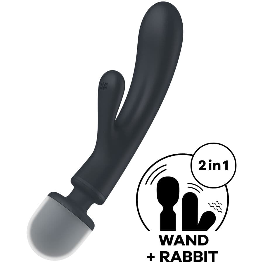 SATISFYER - TRIPLE LOVER RABBIT VIBRATOR MASSAGER GREY thumb 6