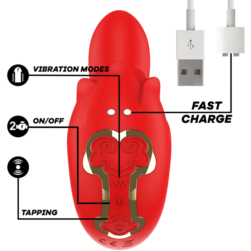 MIA - SELENA STIMULATOR VIBRATING + TAPPING RED thumb 5