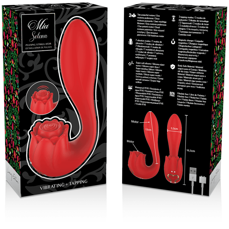 MIA - SELENA STIMULATOR VIBRATING + TAPPING RED thumb 3