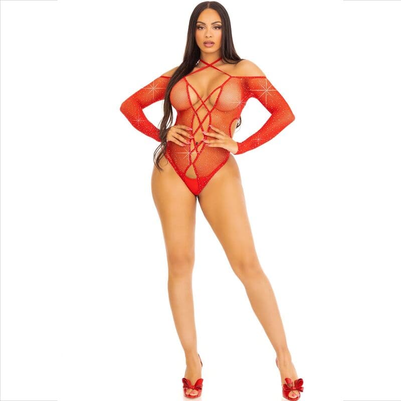 LEG AVENUE - BODY CROTHLESS WITH GLOSS RED thumb 5