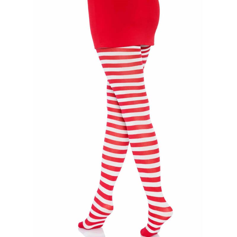 LEG AVENUE - WHITE/RED STRIPED TIGHTS thumb 3