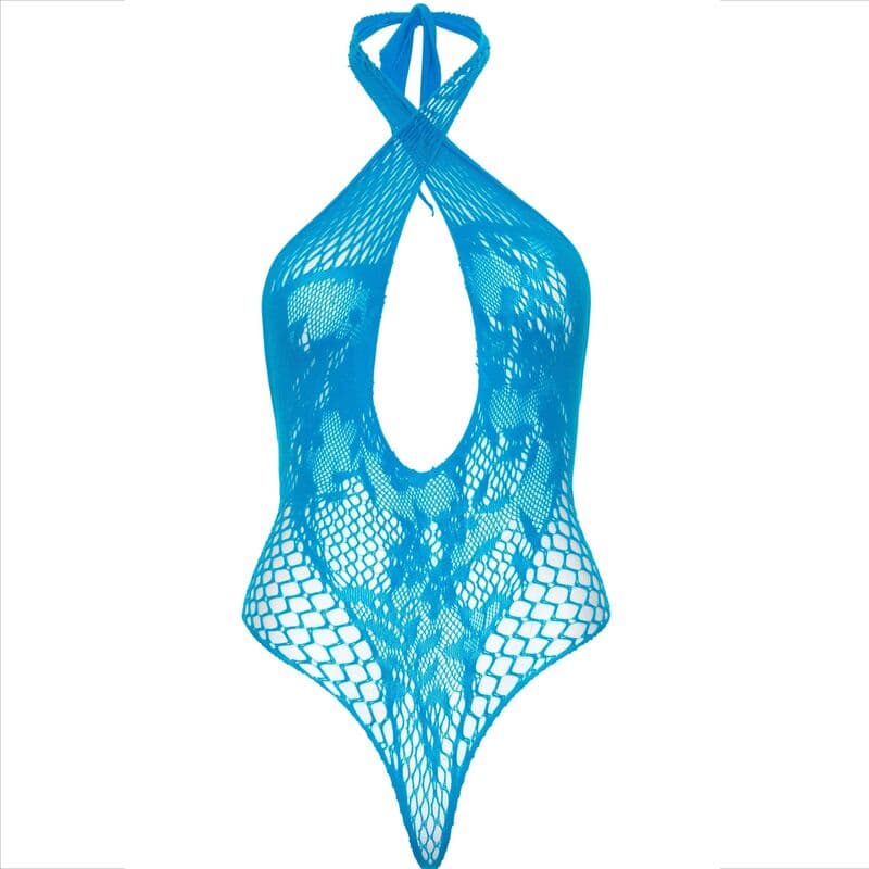 LEG AVENUE - TEDDY HALTER WITH LACE BLUE thumb 7
