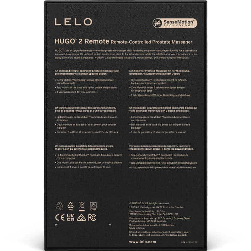 LELO - HUGO 2 PROSTATE MASSAGER REMOTE CONTROL BLACK thumb 4