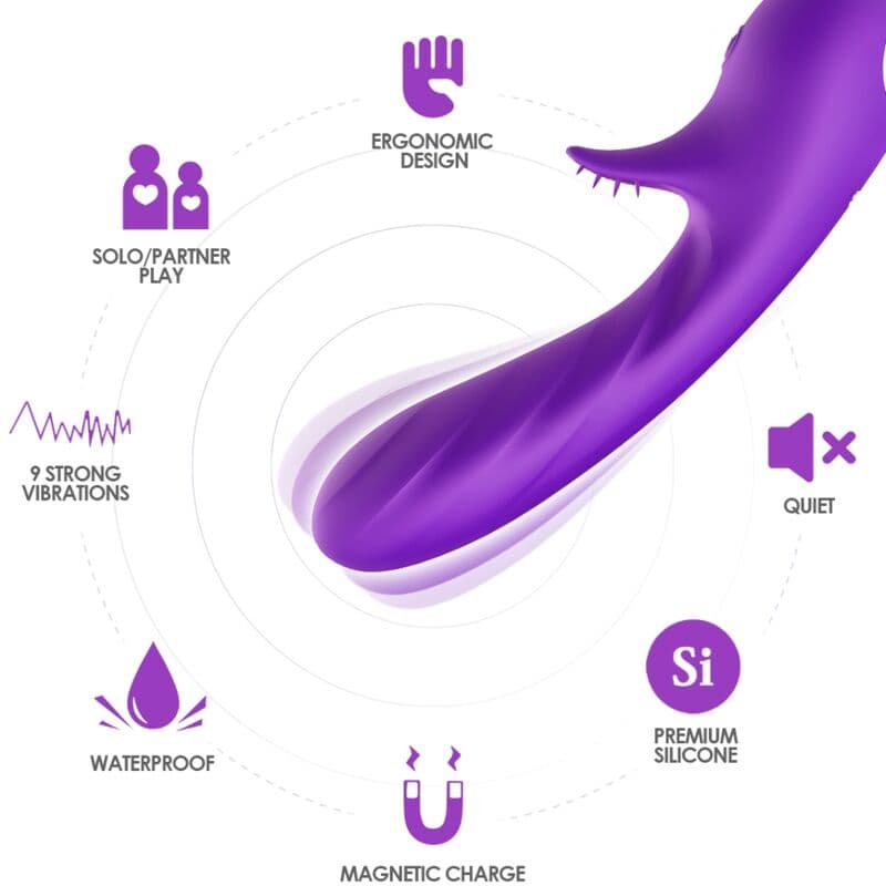 ARMONY - ROMANCE VIBRATOR WITH STIMULATOR PURPLE thumb 3