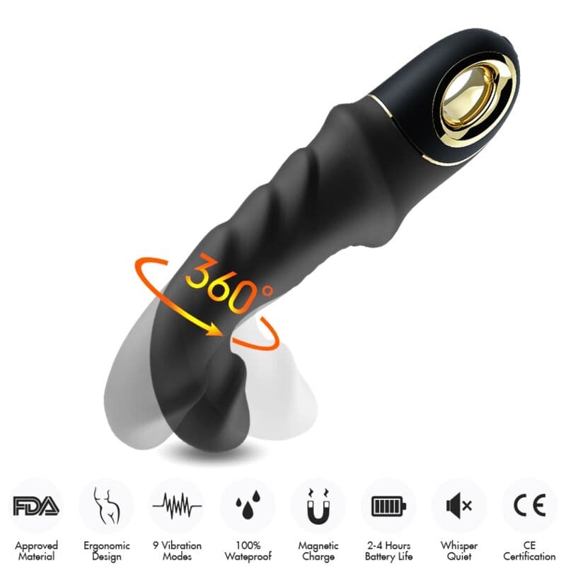 ARMONY - JOYBLADE DILDO VIBRATOR ROTATOR BLACK thumb 3