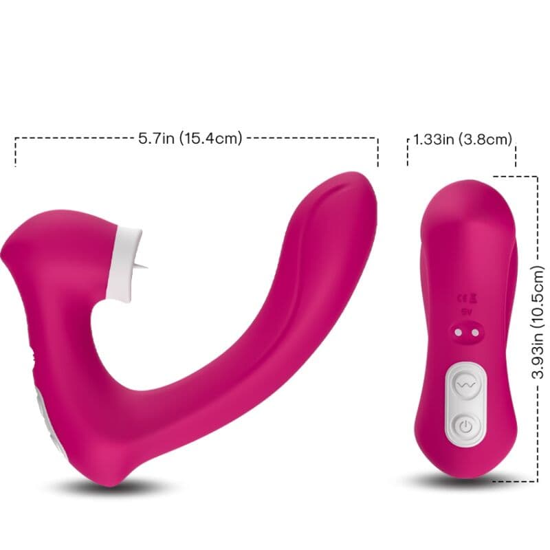ARMONY - SECRETKISS LICKING VIBRATING CLIT & VIBRATOR CURVED FUCHSIA thumb 3