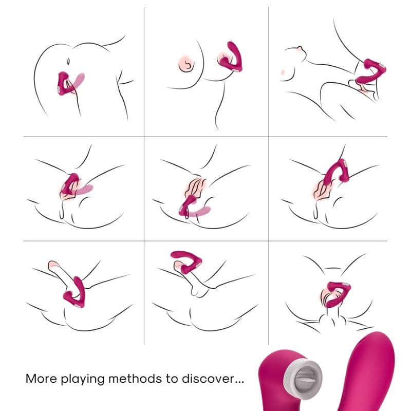 ARMONY - SECRETKISS LICKING VIBRATING CLIT & VIBRATOR CURVED FUCHSIA thumb 4