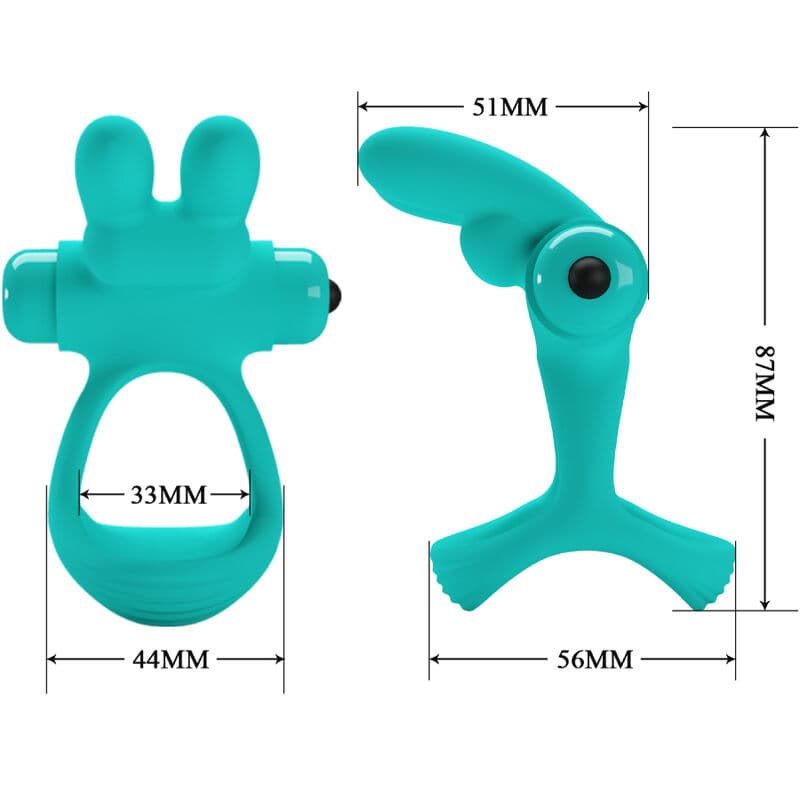 PRETTY LOVE - DANTE GREEN RABBIT VIBRATOR RING thumb 4