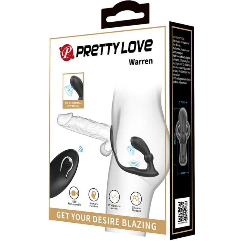PRETTY LOVE - WARREN BLACK ANAL RING & VIBRATOR thumb 7