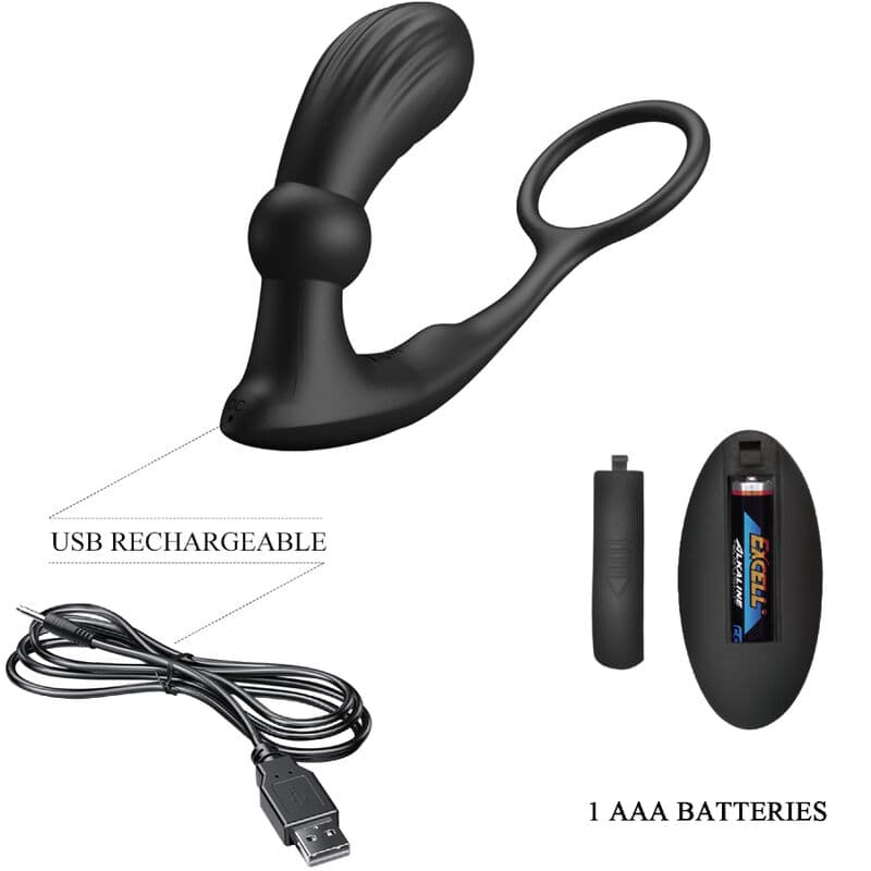 PRETTY LOVE - WARREN BLACK ANAL RING & VIBRATOR thumb 5