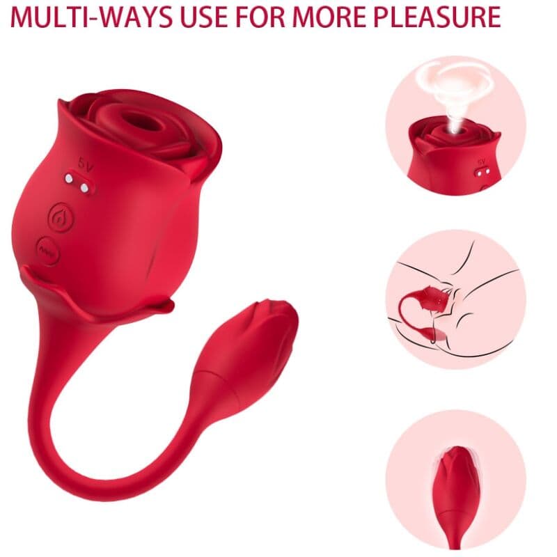 ARMONY - PINK CLITORIS SUCKER & VIBRATOR 10 MODES RED thumb 5