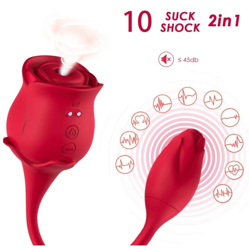ARMONY - PINK CLITORIS SUCKER & VIBRATOR 10 MODES RED thumb 2