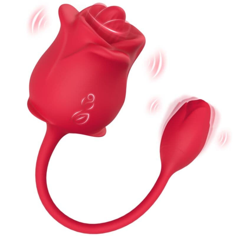 ARMONY - PINK 2 IN 1 SUCTION STIMULATOR & VIBRATOR 10 MODES WITH RED TAIL thumb 5