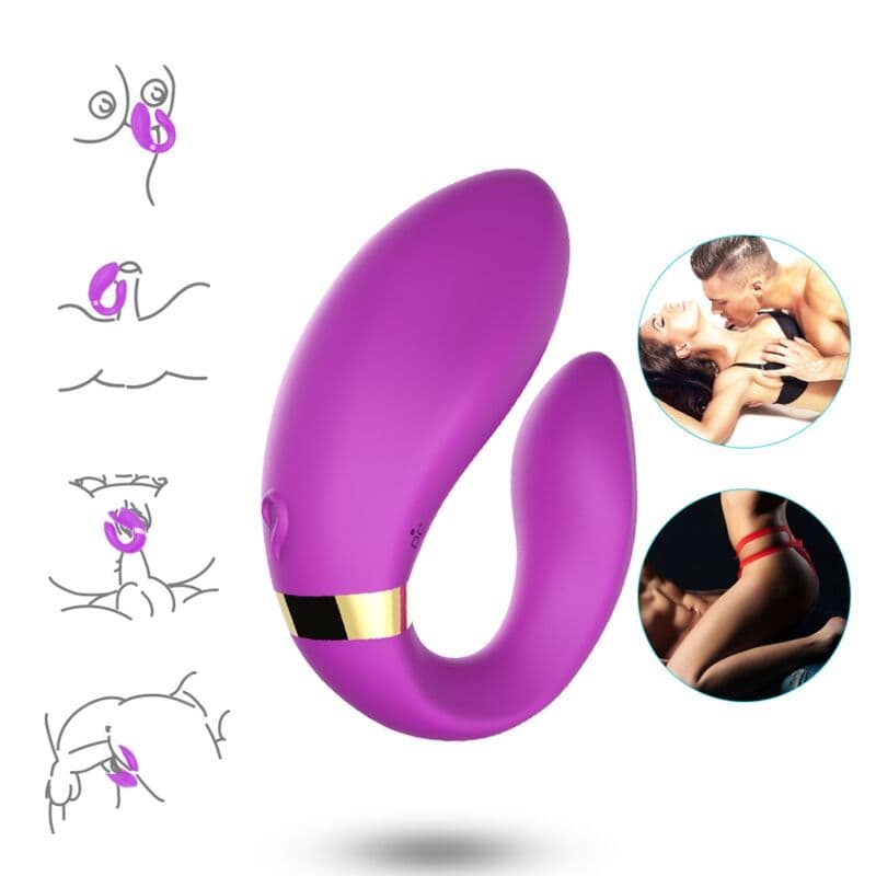 ARMONY - CRESCENT VIBRATOR FOR COUPLES REMOTE CONTROL PURPLE thumb 2