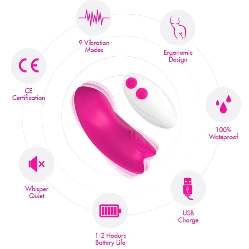 ARMONY - BUTTERFLY WEARABLE PANTIES VIBRATOR REMOTE CONTROL PINK thumb 3