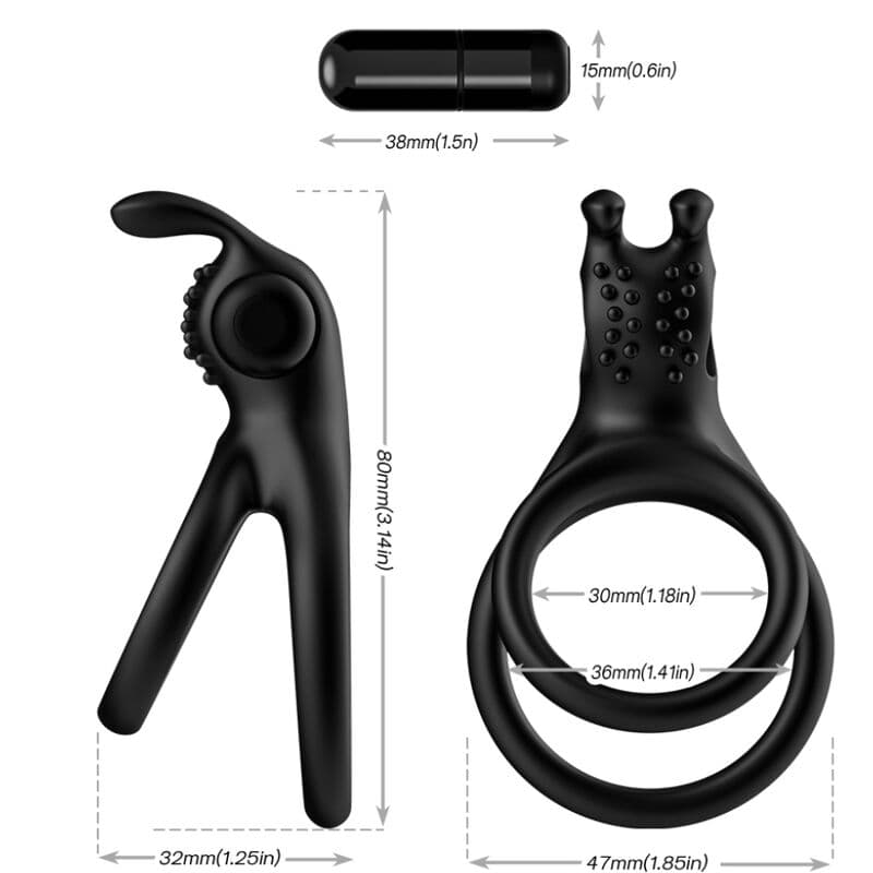 ARMONY - TRAVELER DOUBLE VIBRATOR RING FOR COUPLES RABBIT BLACK thumb 3